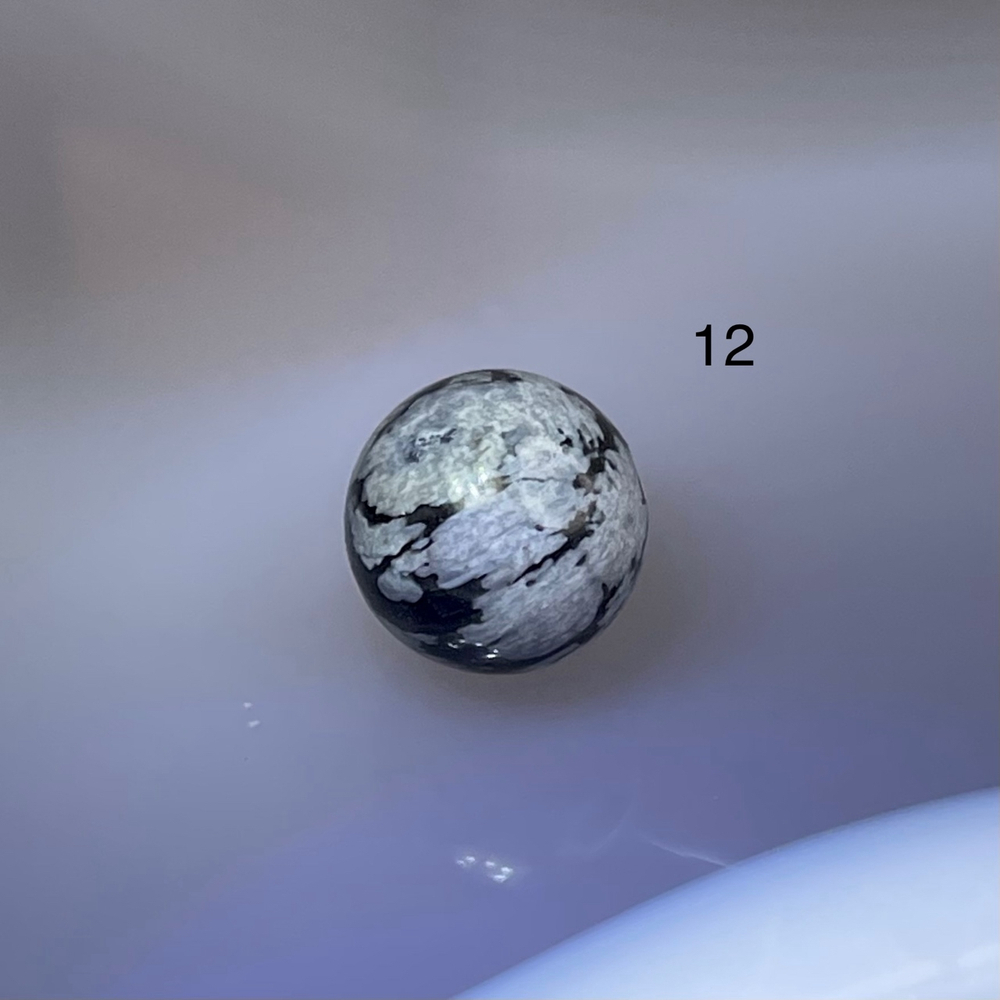 53856 Обсидиан снежный Бусина 8,5мм-12