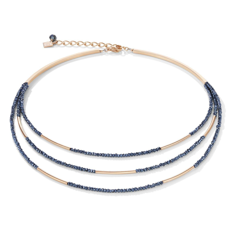 Колье Coeur de Lion Anthracite 4960/10-1223 цвет золотой, синий