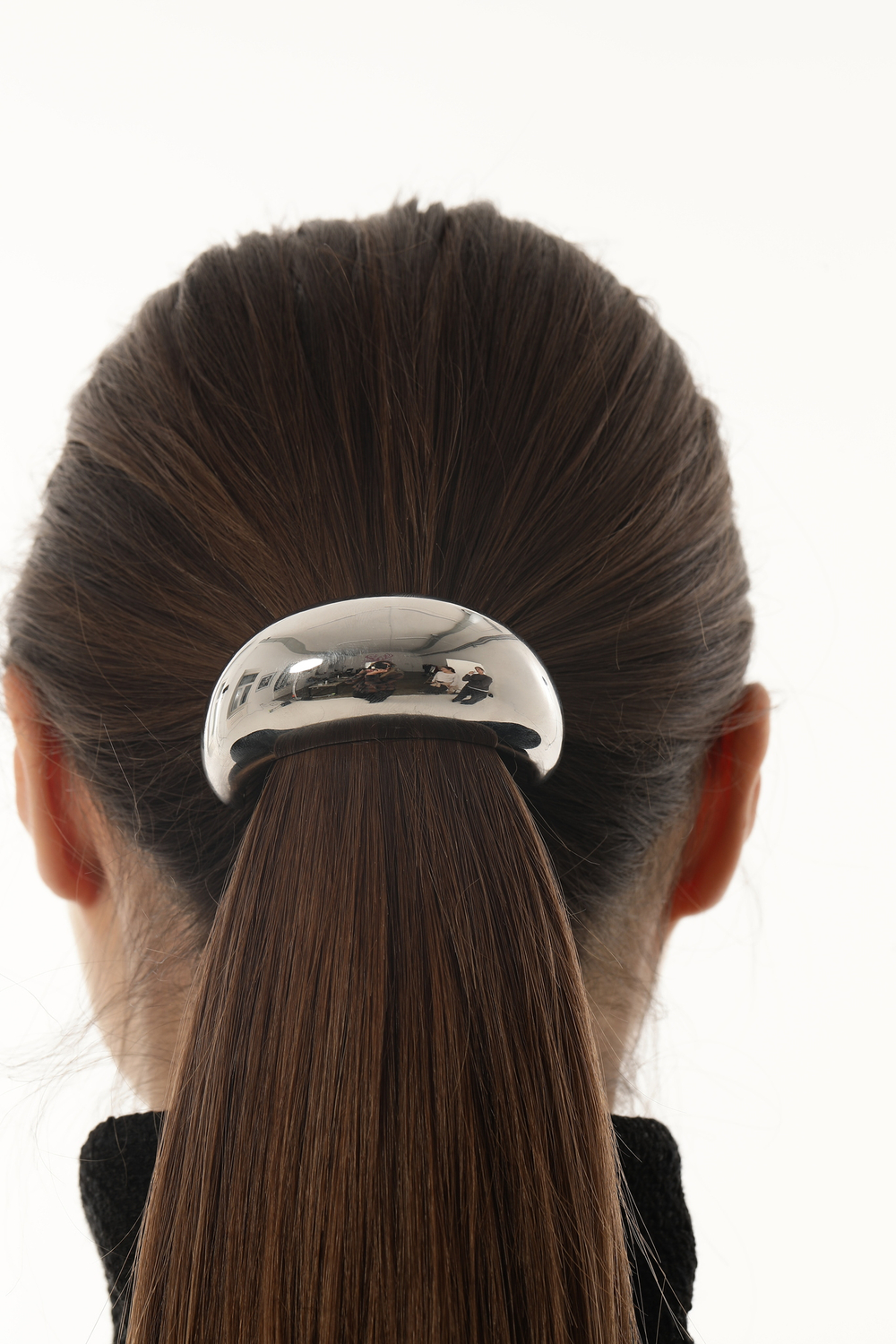 Резинка со вставкой большая, серебро