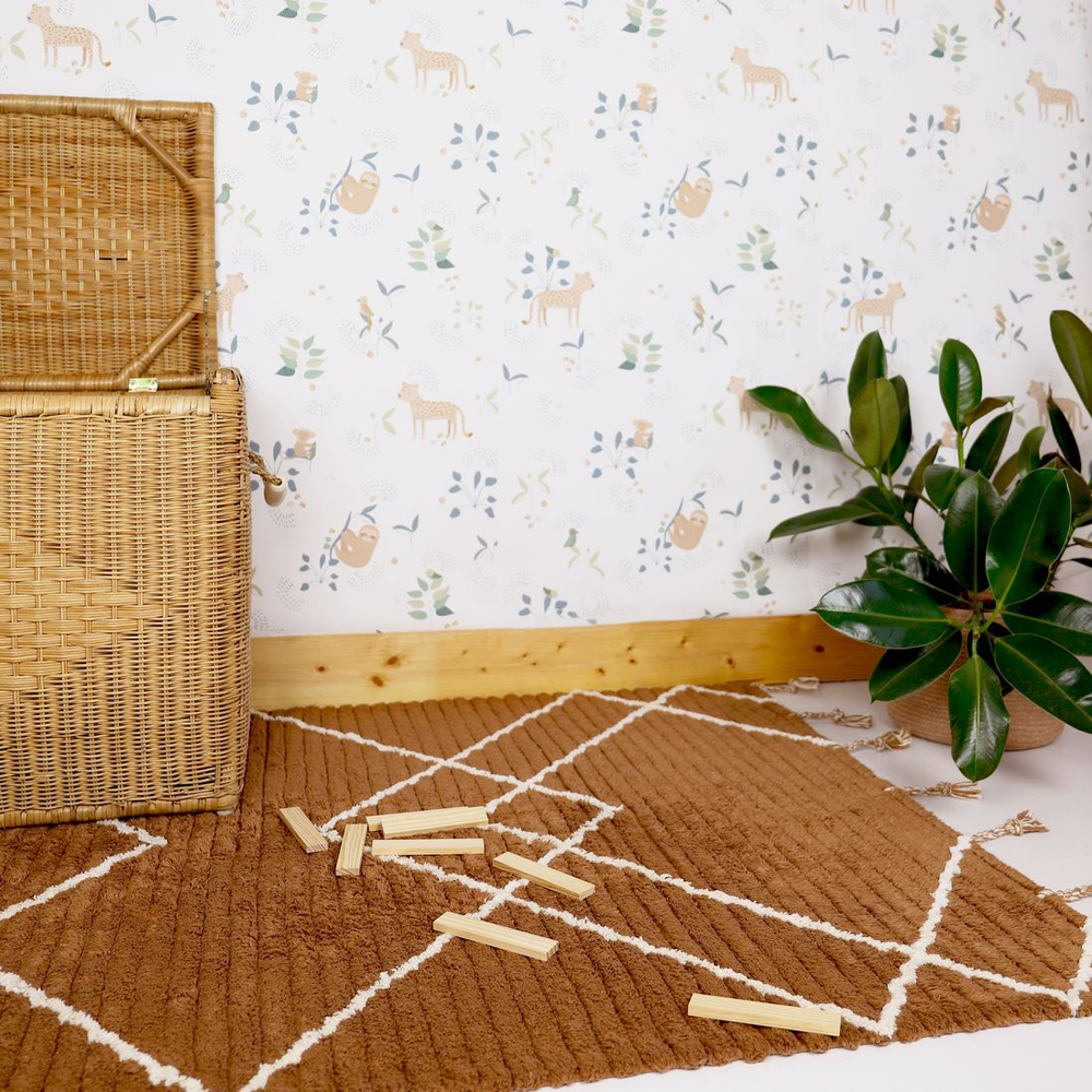 Стираемый коврик Nattiot Lässa Toffee M (135 Х 190 см), хлопок, коричневый