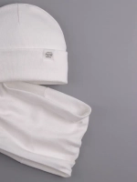 Шапка трикотажная и снуд для детей на осень