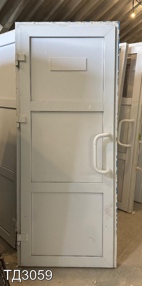 Дверь пластиковая входная Б/У 2040(в) x 850(ш)