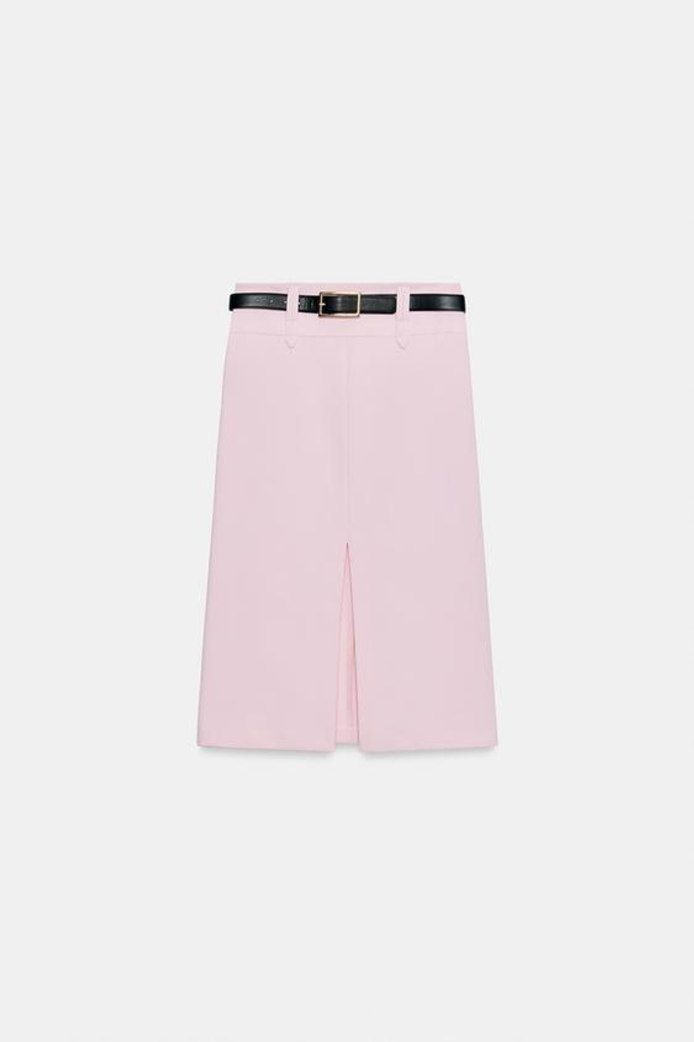 ZARA ЮБКА-КАРАНДАШ МИДИ С РЕМНЕМ, РОЗОВЫЙ
