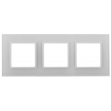Рамка для розеток и выключателей ЭРА Elegance 14-5103-01 на 3 поста, стекло, Эра Elegance, белый+белый