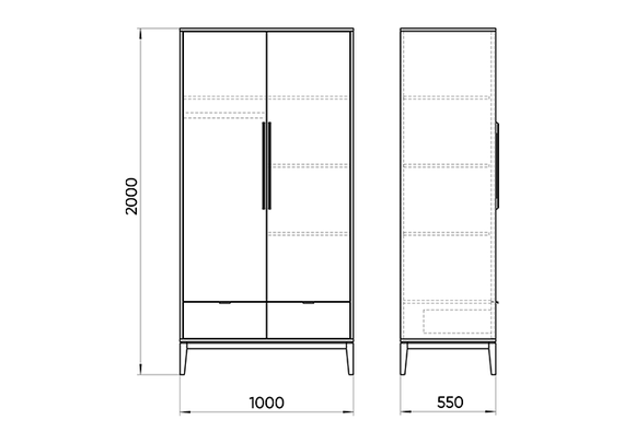 Шкаф Fjord 2-х створчатый (белый)