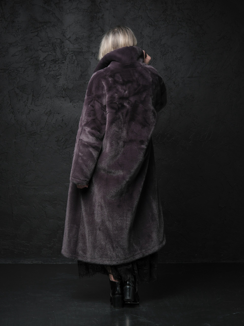 Шуба /лиловый закат   /классика/ эко мех