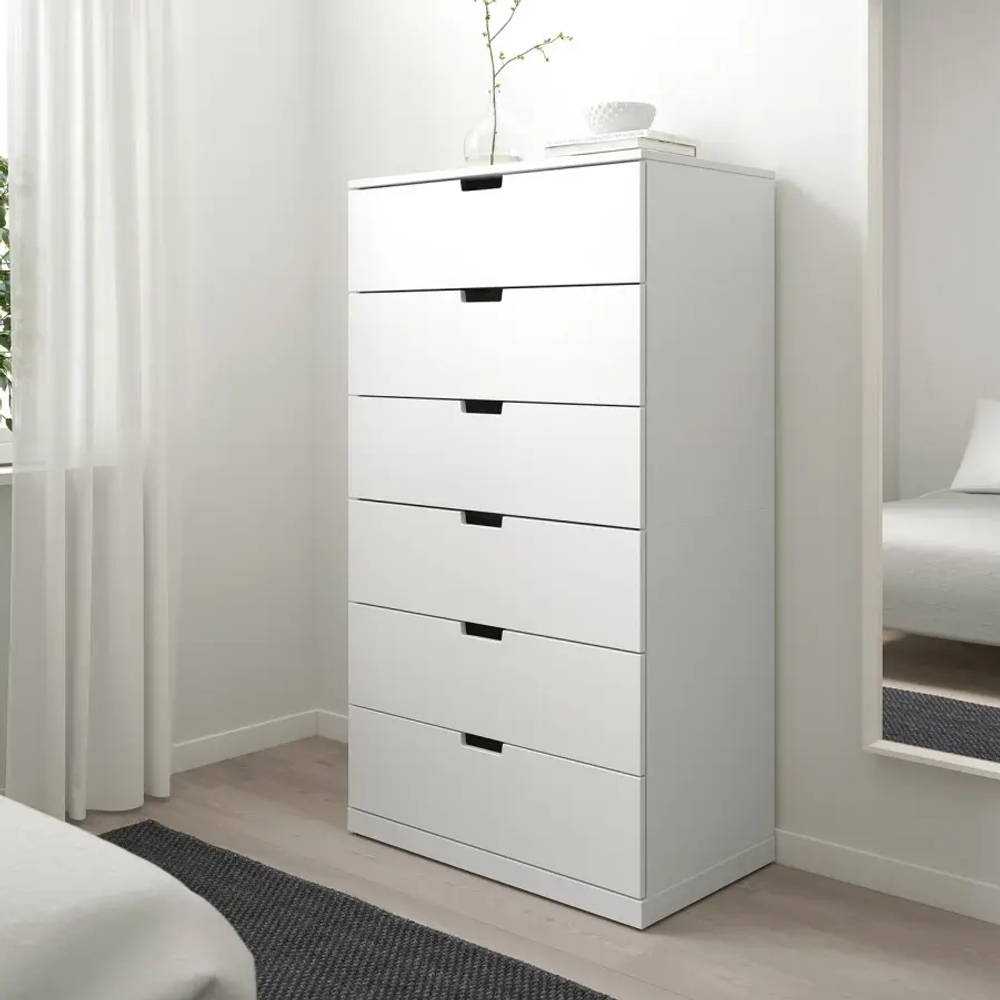 Комод - IKEA NORDLI/НОРДЛИ ИКЕА, 47х80х145 см, белый