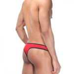 Мужские трусы-тонги с застежкой спереди (Размер: L-XL) (Цвет: красный с черным)