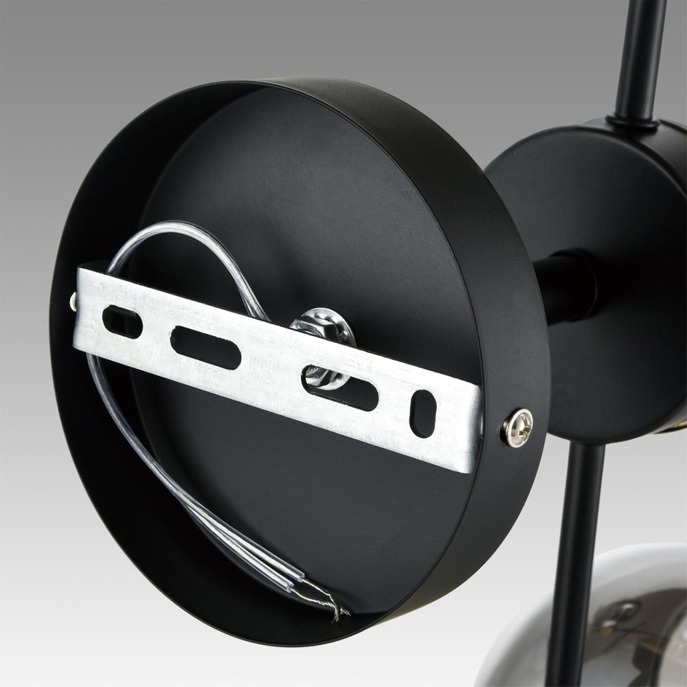 8059/4C COMFI LN24 000 черный, медь/дымчатый металл/стекло Люстра потолочная E27 4*60W 220V EMINA