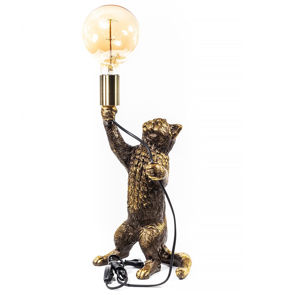 Настольная лампа Кот Эдисон Бронза