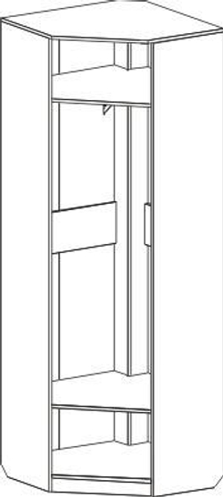 Шкаф угловой "Элана" гостиная бодега белая