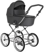 Детская коляска Roan Bass Next Classic d14 3 в 1 с автокреслом Avionaut Silver Black RCL253/1 Steel Grey