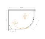 Душевой уголок Cezares MOLVENO-RH-1-120/90-C-GM-IV, 120х90х195, профиль оружейная сталь, прозрачное стекло