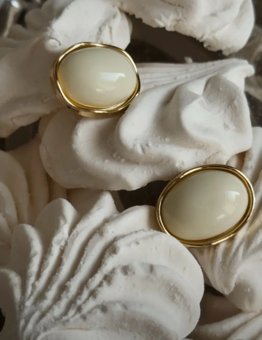 Серьги Овал, Золотые