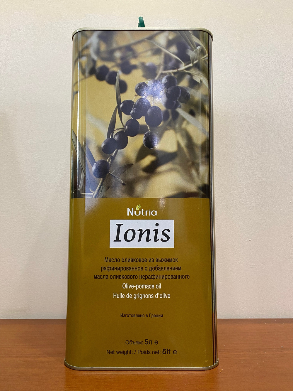 Оливковое масло греческое IONIS Для жарки Рафинированное (Pomace) 5 литров в жестяной канистре Греция