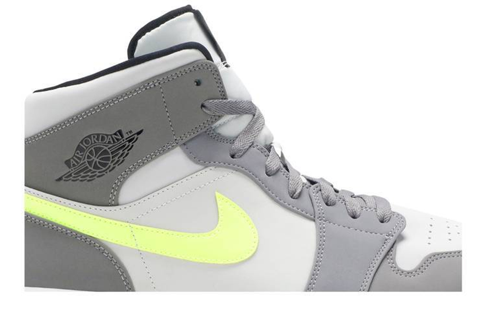 Кроссовки Jordan Air Jordan 1 Mid Neon Yellow Grey