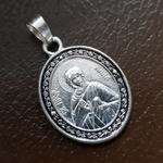 Нательная именная икона святая Анна с серебрением кулон с молитвой
