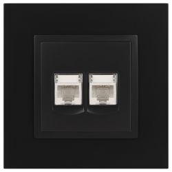 Розетка ЭРА Elegance 14-3108-05 информационная двойная 2хRJ45 IP20 антрацит