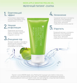 Mizon Apple Smoothie Peeling Gel яблочный пилинг-скатка