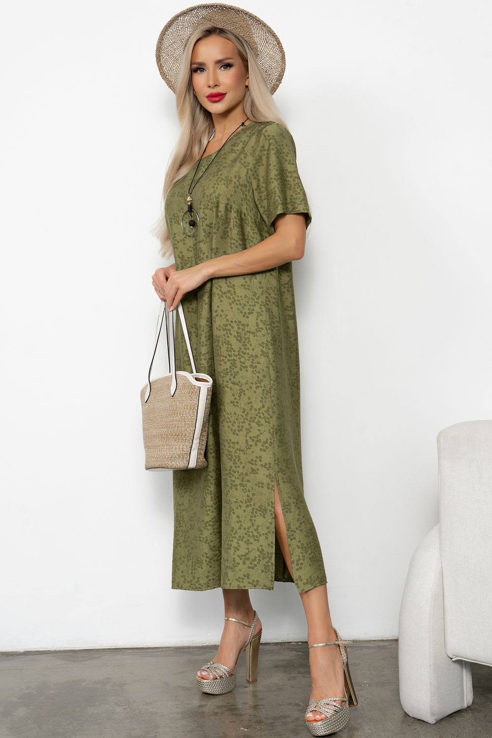 Платье Элиза (оливковый) Р11-1219/3 Nikol