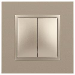 Переключатель ЭРА Elegance 14-1106-04 двойной 10АХ-250В IP20 шампань | Эра Elegance