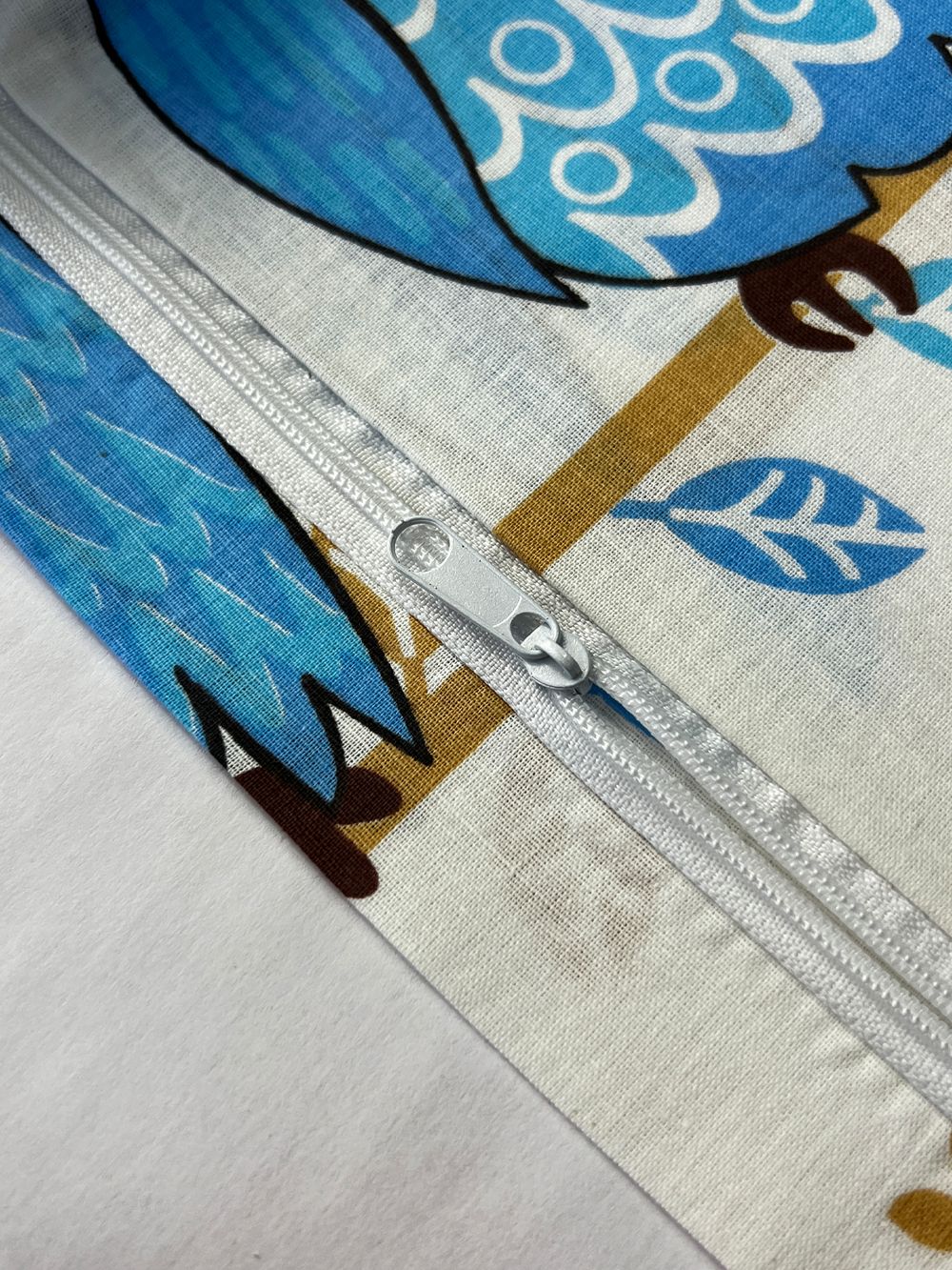 Пододеяльник перкаль Сказка "Совушки" евро на молнии 200x215 см