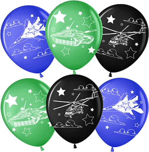Шар латекс 12"30см Военная техника