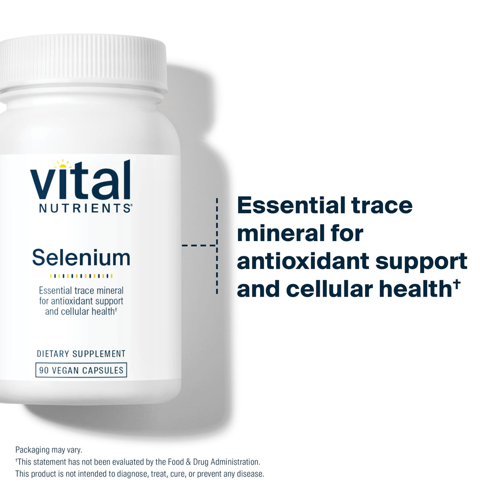Vital Nutrients, Селен, 90 веганских капсул (200 мкг в каждой капсуле)