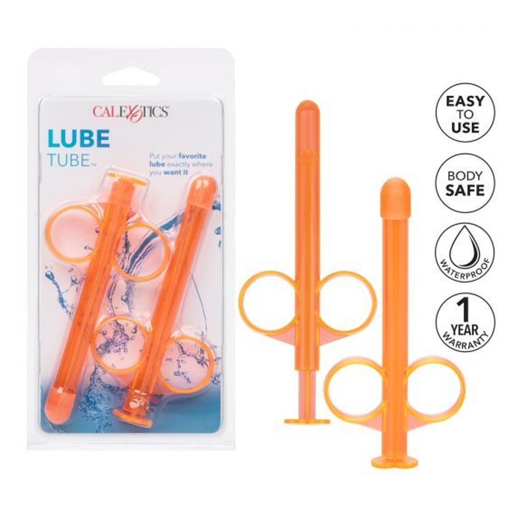 Набор из 2 оранжевых шприцов для введения лубриканта Lube Tube (Цвет: оранжевый)