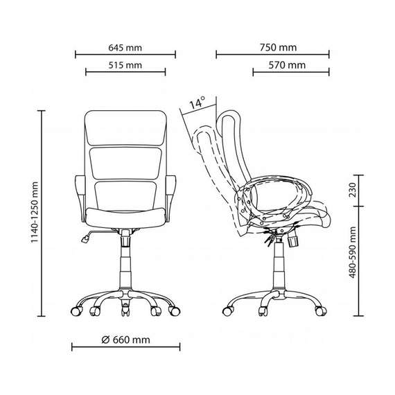 Кресло руководителя Delta Tilt CHR68 ECO