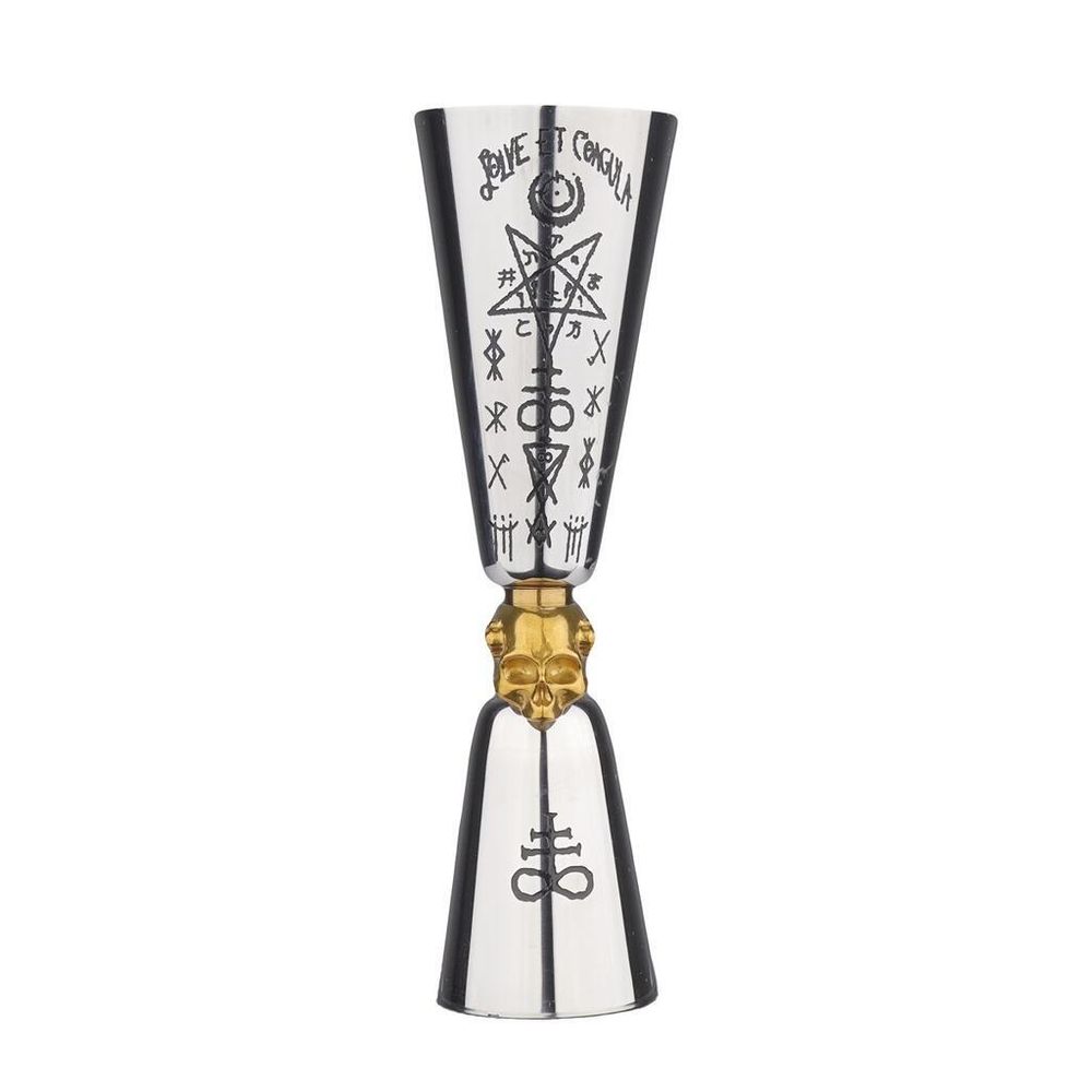 Джиггер 20/60 мл "MIXOLOGY-8" вращ. вставка Golden Skull нерж. B'Guys P.L.- Barbossa