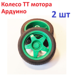 2шт. колесо для ТТ мотора Ардуино желтое, 66Х24 мм (узкое)