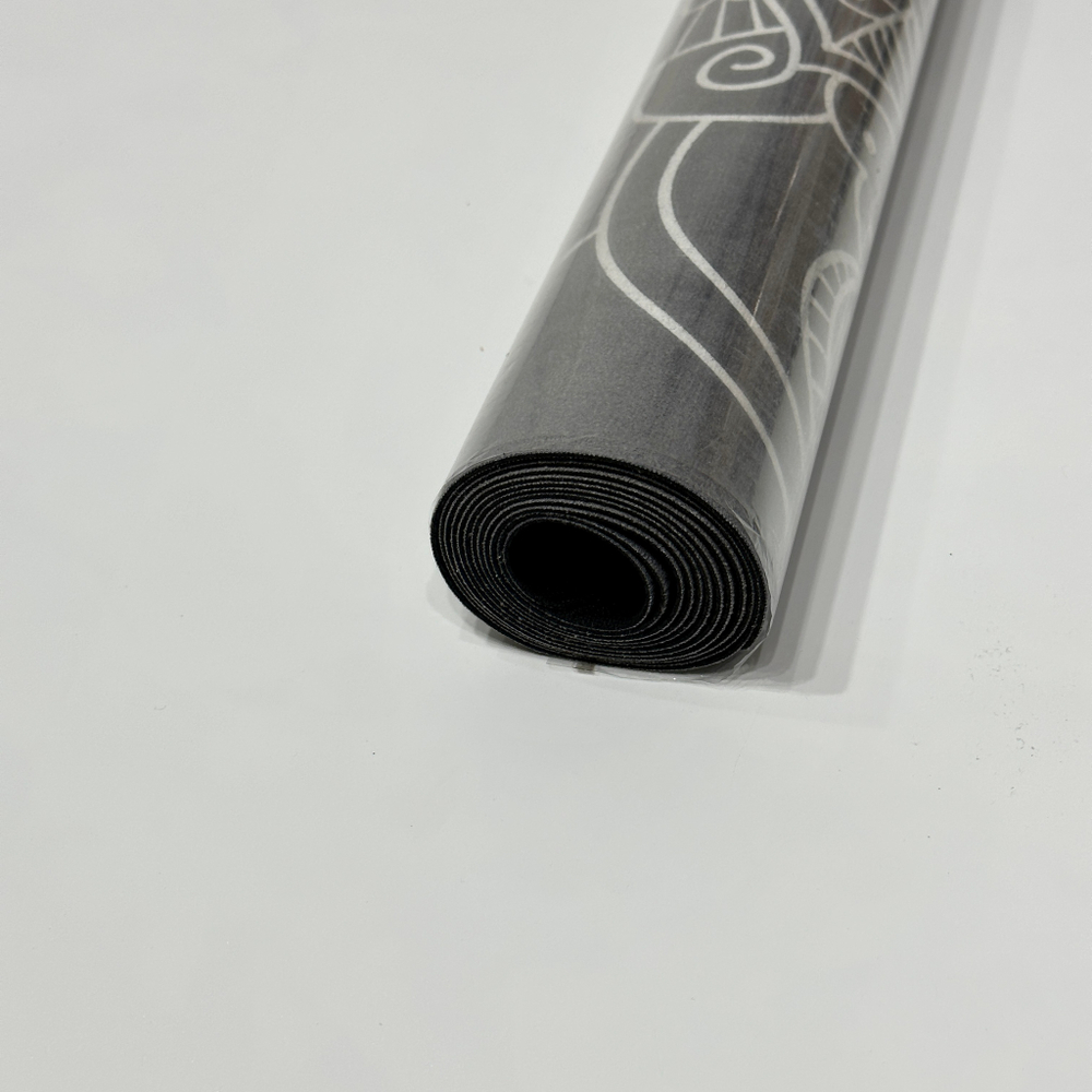 Тревел коврик для йоги Mandala Grey 185*68*0,1 см из микрофибры и каучука
