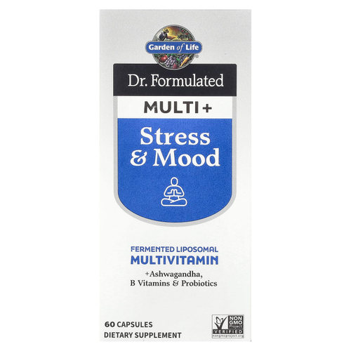 Garden of Life, Компания Dr. Formated Multi +, для снятия стресса и хорошего настроения, 60 капсул