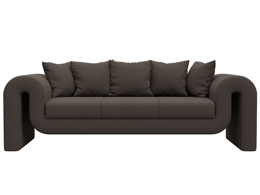 Диван прямой Волна, Амур 05 коричневый, Рогожка, 124034