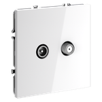 Розетка телевизионная встраиваемая VOLTUM S70 оконечная TV+SAT, (белый глянцевый)