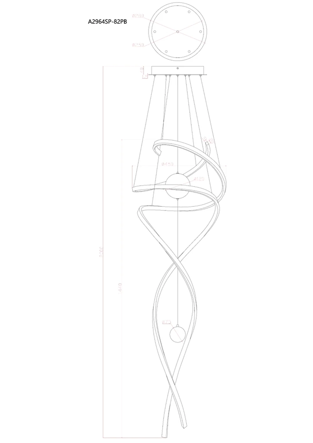 Подвесная люстра Arte Lamp EUPHORIA A2964SP-82PB