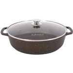 Сотейник 32*8,5см со стеклянной крышкой «Мраморная» (кофейный мрамор) смк3281а