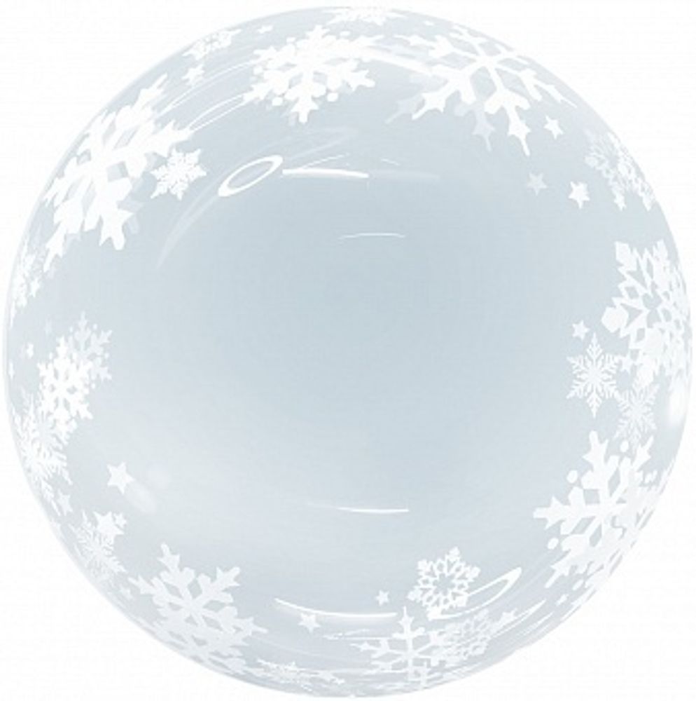К 18&#39;&#39; Сфера 3D Deco Bubble Белые снежинки Прозрачный