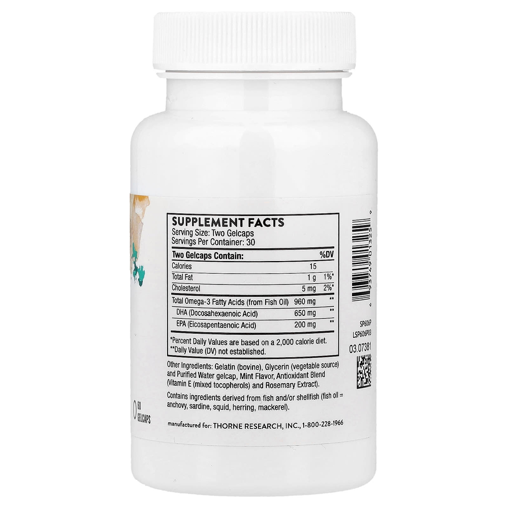 Thorne, Пренатальная ДГК, 60 капсул