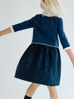 Платье с кантом ТЕМНО-СИНИЙ