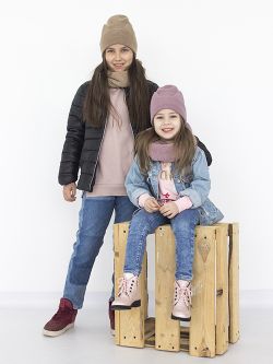 Шапка  весенняя/осенняя вязаная КИС(Св.бежевый меланж)