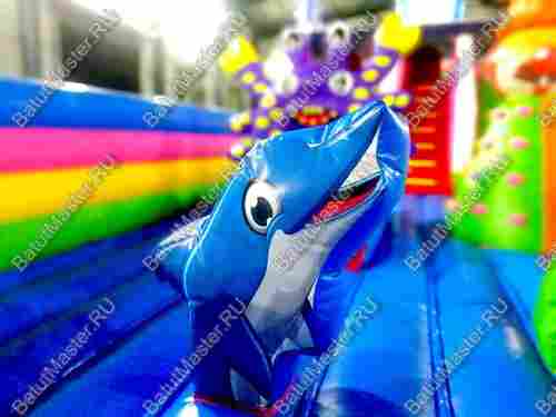 Батут с горкой "В гостях у моря" 12*6*6 м