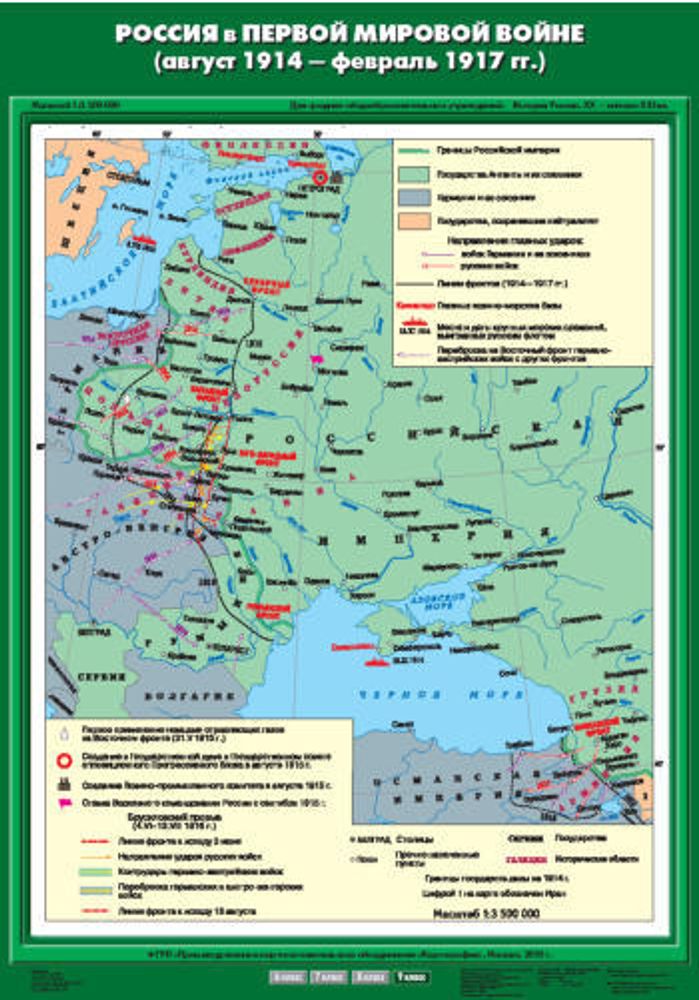 Россия в Первой мировой войне (август 1914-февраль 1917 гг.), 70х100 см