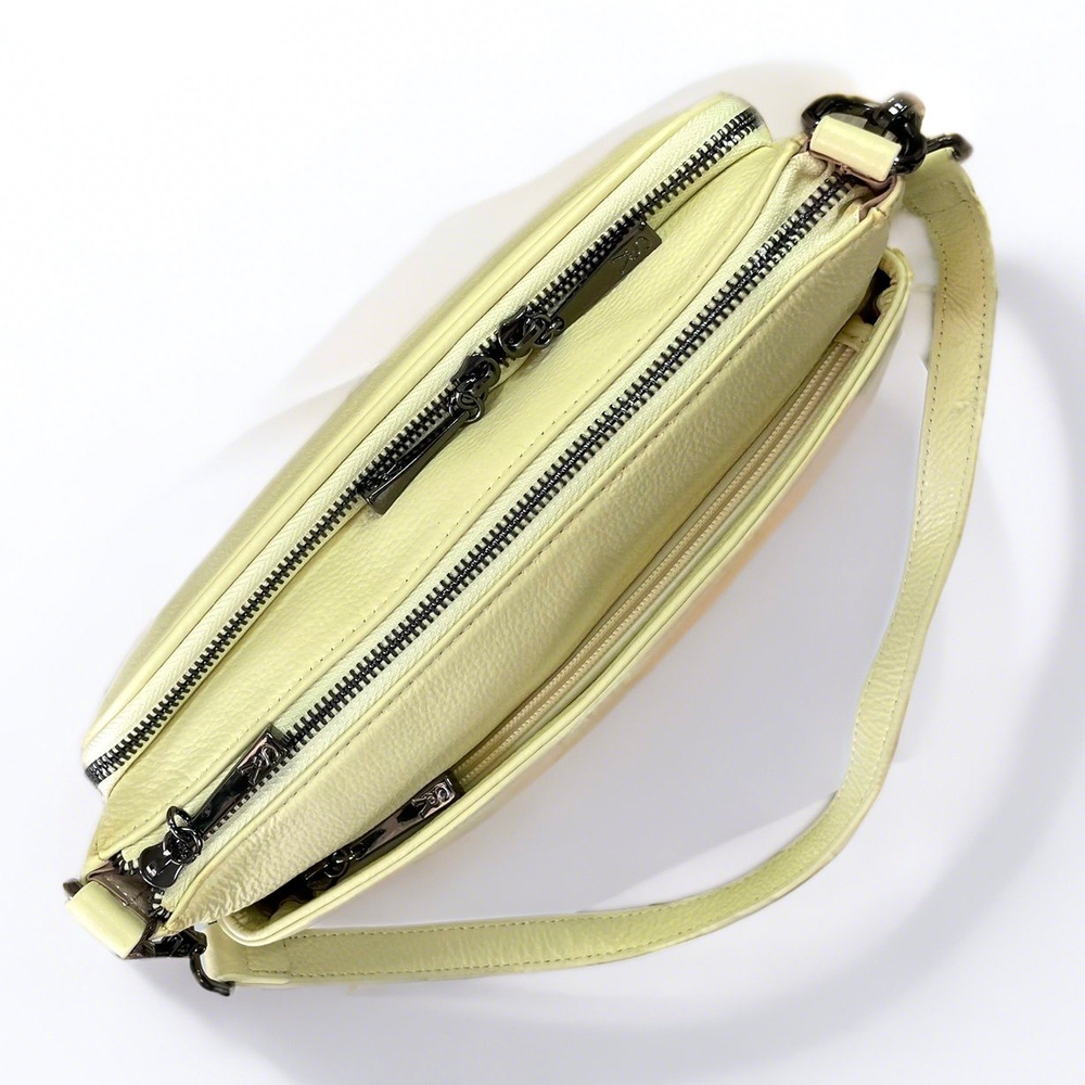 Женская сумка кросс-боди Valensiy 2001378628542-4109K натуральная кожа, желтая