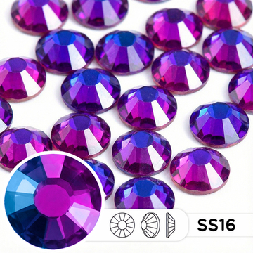 Стразы холодной фиксации из стекла, цвет Purple velvet