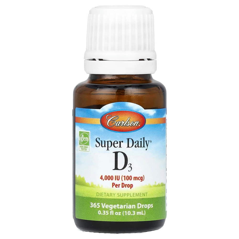 Carlson, Super Daily® D3, 100 мкг (4000 МЕ), 10,3 мл (0,35 жидк. Унции)