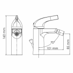 Инсталляция для биде со смесителем WasserKraft Naab 86BDT.050.BL.SQ7106 черная панель/смеситель золото глянцевое