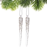 Подвеска «Морозная сосулька» 10 см (набор 2 шт), Шампань