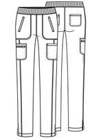 Брюки медицинские женские Cherokee CK065A с поясом в рубчик, винный, 48